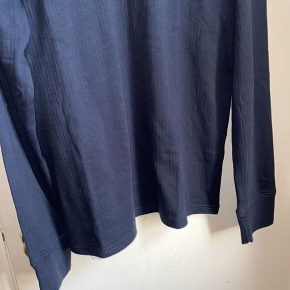 SLATE & STONE Navy Ribbed Long Sleeve TShirt-XL - Picture 4 of 9